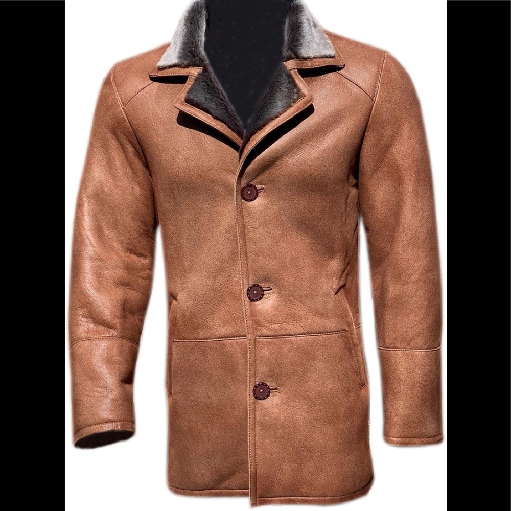 Sheepskin Shearling leather Winter long Coat
